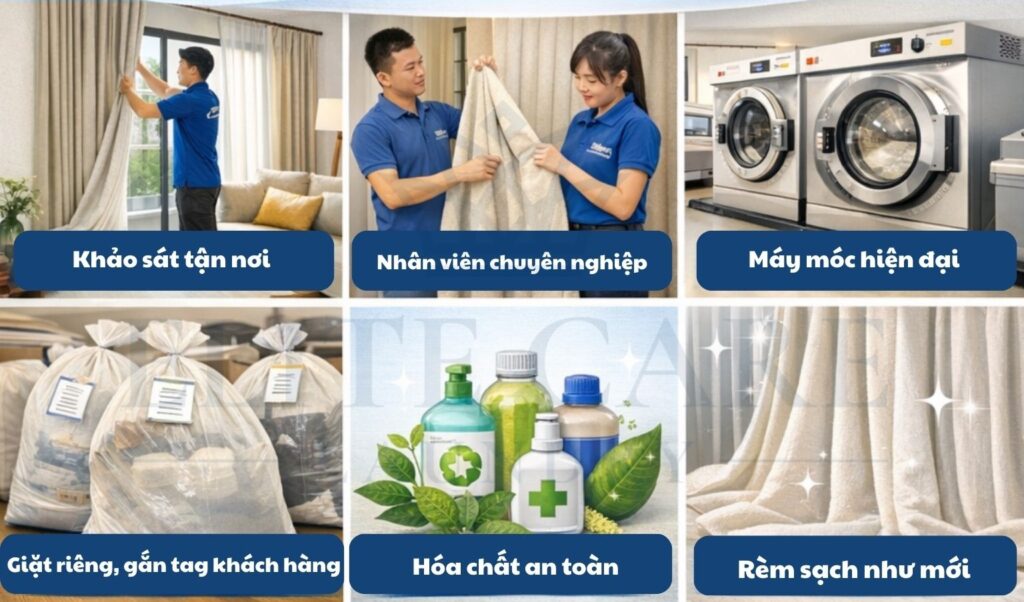 Dịch vụ giặt rèm tháo lắp tận nơi Elite Care Laundry 1